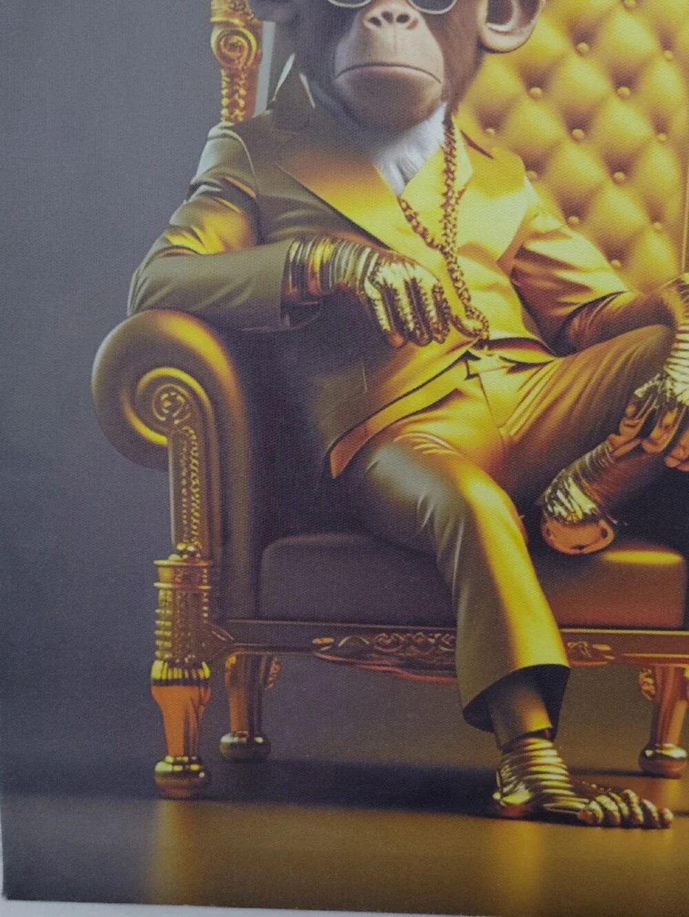 Gold Monkey Throne Wall Art Print